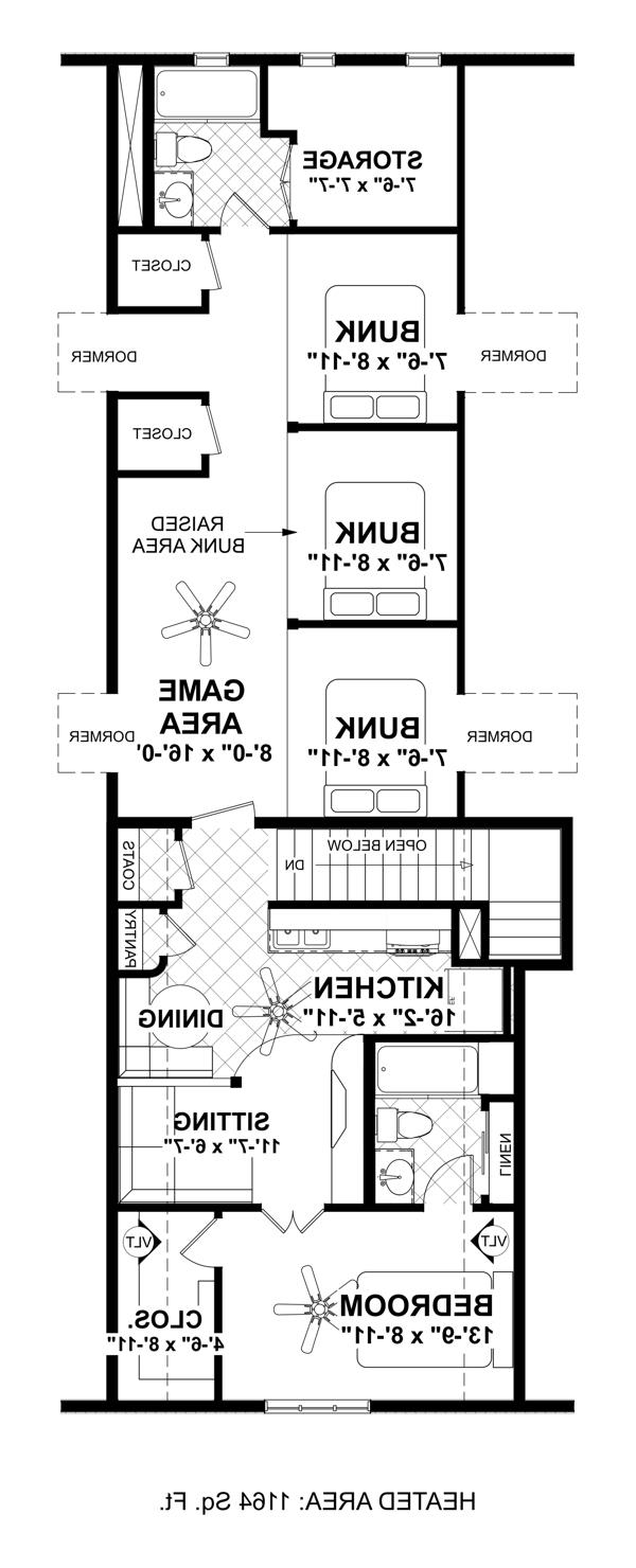 Upper Floorplan image of Shadow Mountain Chalet House Plan